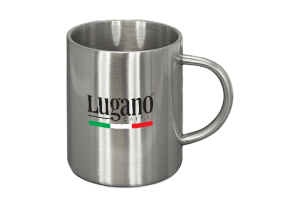Lugano Caffé Double-Wall Stainless Mug silver