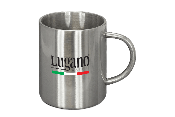 Lugano Caffé Double-Wall Stainless Mug silver