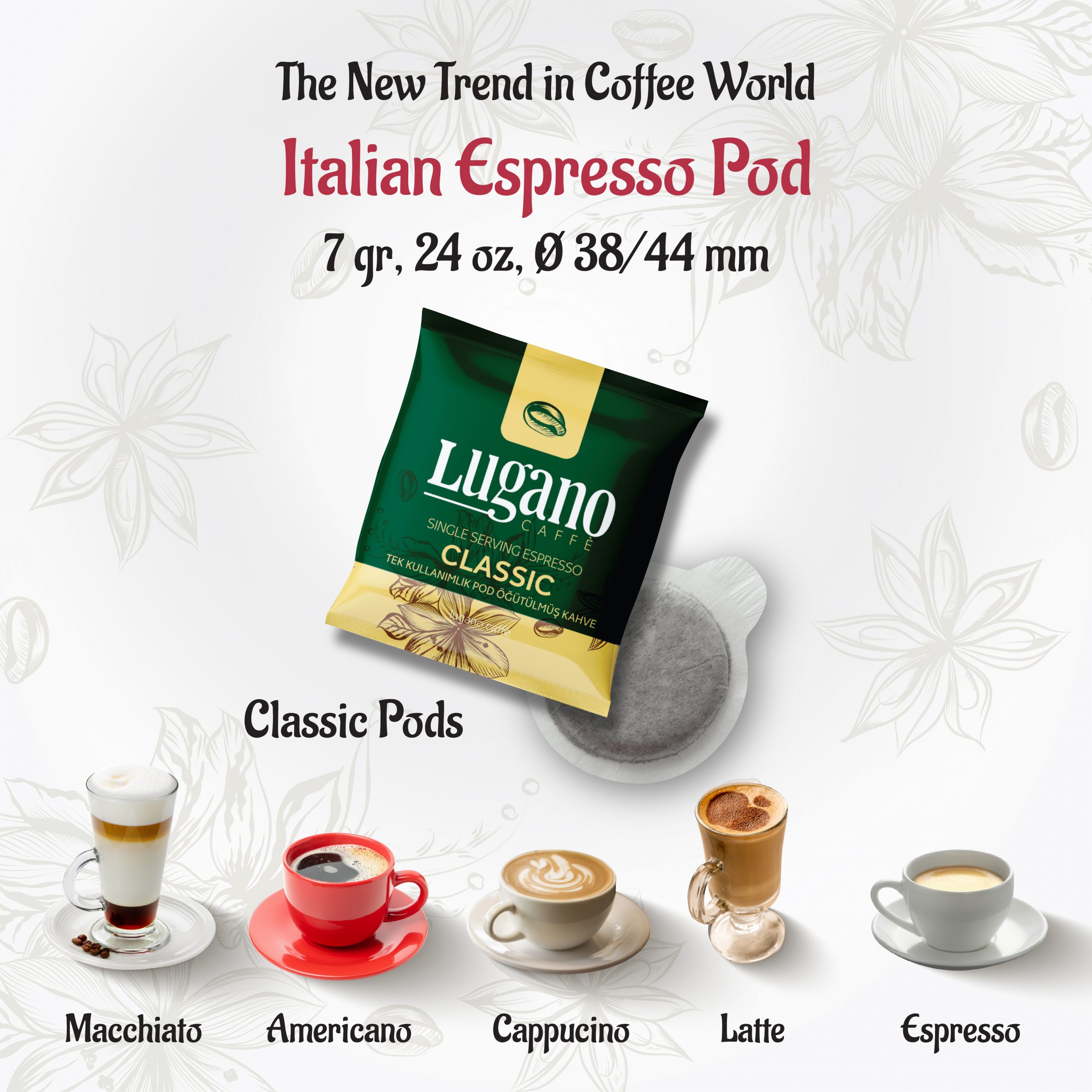 Italian Classic Espresso Pod Dimensions