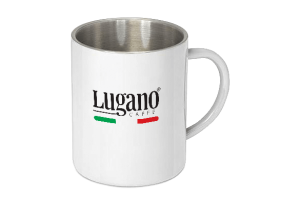 Lugano Caffé Double-Wall Stainless Mug white
