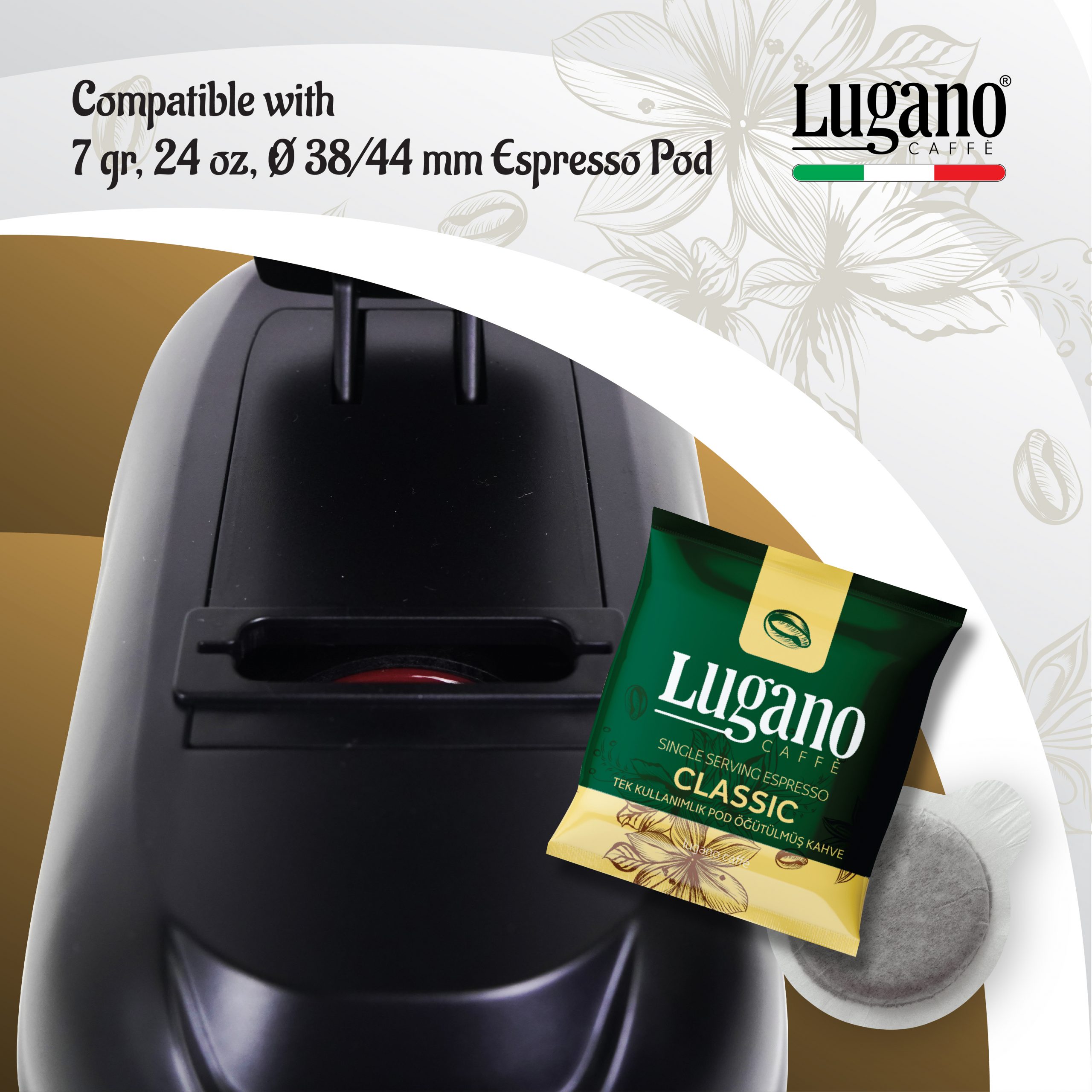 Lugnao Mini Elite Espresso Pod dimensions