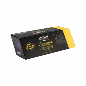 Lugano Caffè Elite Arabica Dolce Gusto Capsules 10 pcs diamond shaped pack front right side