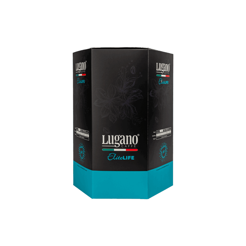 Lugano Caffè Elite Life Espresso Capsule Hexagonal Saving Pack 60 Pcs Front