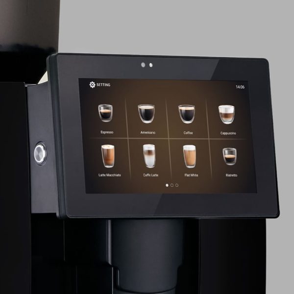 Beverages touch screen selection of Lugano Caffe L'idola Pro Full Automatic Coffee Machine