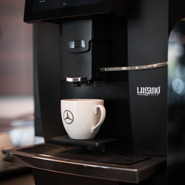 Corporate coffee corner of of Lugano Caffe in Mercedes Benz