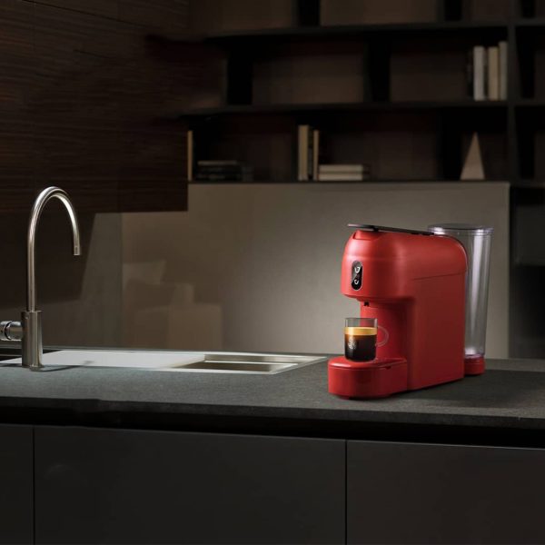 Elite Mini Espresso Pod Machine Red Color in an Elite Kitchen