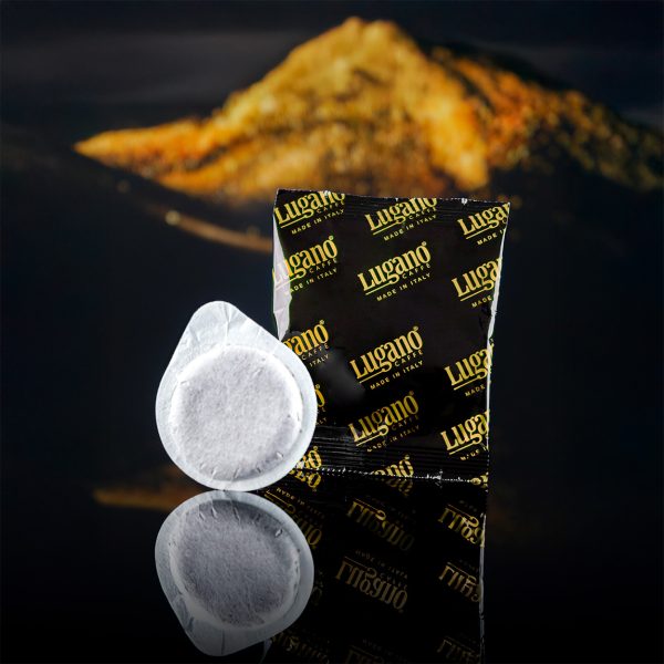 Lugano Caffè Elite Arabica Espresso Pod with its Aluminium Foil
